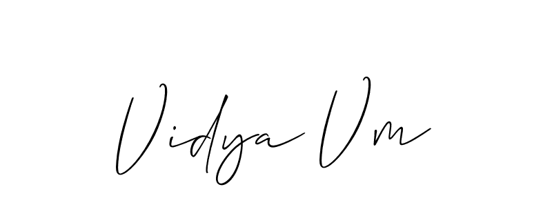 Best and Professional Signature Style for Vidya Vm. Allison_Script Best Signature Style Collection. Vidya Vm signature style 2 images and pictures png