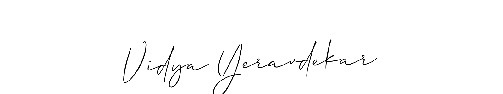 if you are searching for the best signature style for your name Vidya Yeravdekar. so please give up your signature search. here we have designed multiple signature styles  using Allison_Script. Vidya Yeravdekar signature style 2 images and pictures png