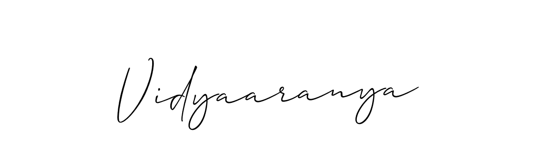 Make a beautiful signature design for name Vidyaaranya. With this signature (Allison_Script) style, you can create a handwritten signature for free. Vidyaaranya signature style 2 images and pictures png