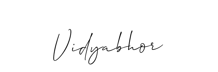 Allison_Script is a professional signature style that is perfect for those who want to add a touch of class to their signature. It is also a great choice for those who want to make their signature more unique. Get Vidyabhor name to fancy signature for free. Vidyabhor signature style 2 images and pictures png