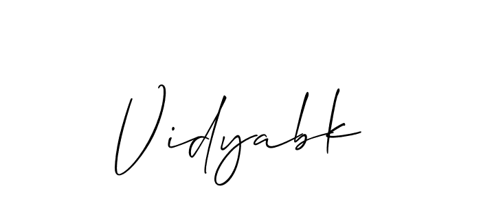 Make a beautiful signature design for name Vidyabk. Use this online signature maker to create a handwritten signature for free. Vidyabk signature style 2 images and pictures png