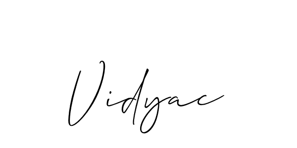 You can use this online signature creator to create a handwritten signature for the name Vidyac. This is the best online autograph maker. Vidyac signature style 2 images and pictures png