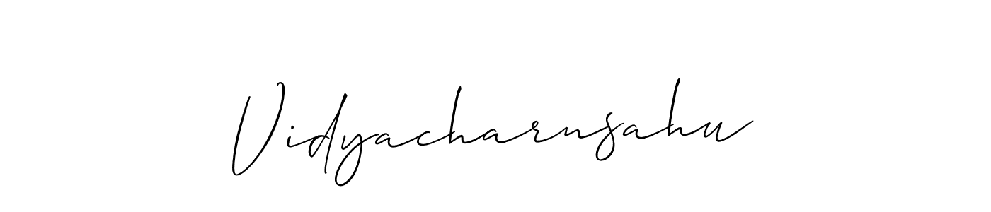 How to Draw Vidyacharnsahu signature style? Allison_Script is a latest design signature styles for name Vidyacharnsahu. Vidyacharnsahu signature style 2 images and pictures png