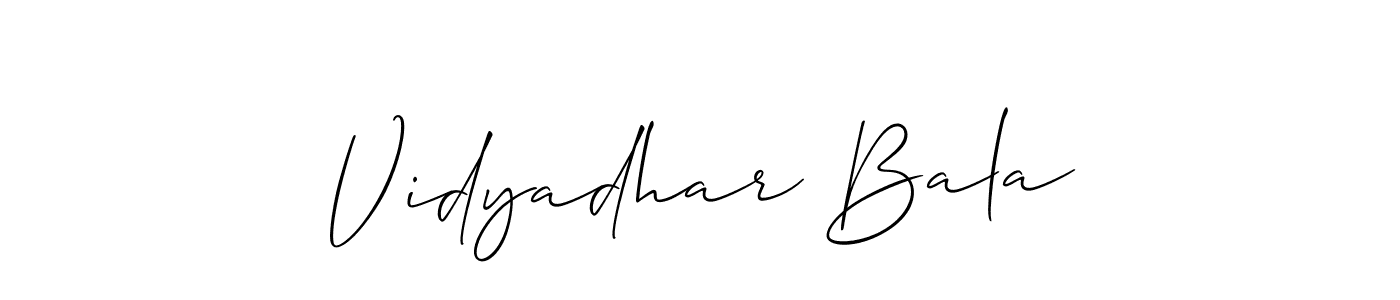 The best way (Allison_Script) to make a short signature is to pick only two or three words in your name. The name Vidyadhar Bala include a total of six letters. For converting this name. Vidyadhar Bala signature style 2 images and pictures png