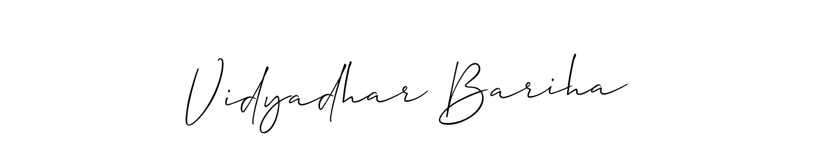 You should practise on your own different ways (Allison_Script) to write your name (Vidyadhar Bariha) in signature. don't let someone else do it for you. Vidyadhar Bariha signature style 2 images and pictures png