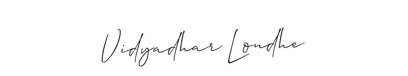 Also You can easily find your signature by using the search form. We will create Vidyadhar Londhe name handwritten signature images for you free of cost using Allison_Script sign style. Vidyadhar Londhe signature style 2 images and pictures png