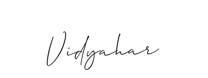 Make a beautiful signature design for name Vidyahar. With this signature (Allison_Script) style, you can create a handwritten signature for free. Vidyahar signature style 2 images and pictures png