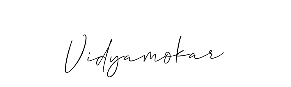 Use a signature maker to create a handwritten signature online. With this signature software, you can design (Allison_Script) your own signature for name Vidyamokar. Vidyamokar signature style 2 images and pictures png