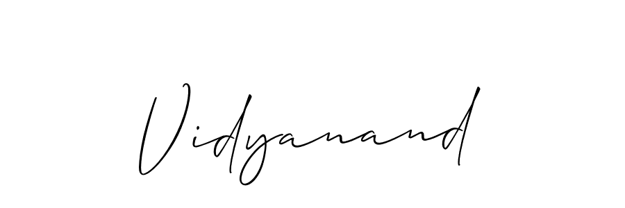 How to Draw Vidyanand signature style? Allison_Script is a latest design signature styles for name Vidyanand. Vidyanand signature style 2 images and pictures png