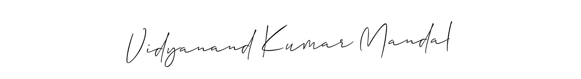 You should practise on your own different ways (Allison_Script) to write your name (Vidyanand Kumar Mandal) in signature. don't let someone else do it for you. Vidyanand Kumar Mandal signature style 2 images and pictures png