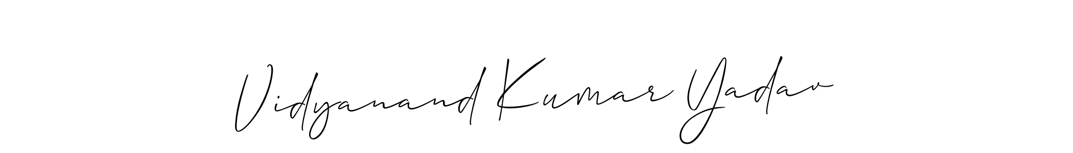 It looks lik you need a new signature style for name Vidyanand Kumar Yadav. Design unique handwritten (Allison_Script) signature with our free signature maker in just a few clicks. Vidyanand Kumar Yadav signature style 2 images and pictures png