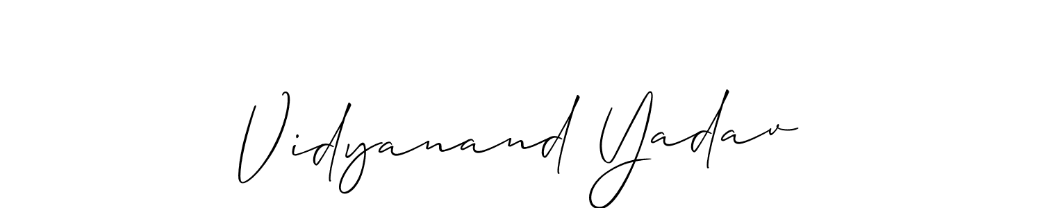 You should practise on your own different ways (Allison_Script) to write your name (Vidyanand Yadav) in signature. don't let someone else do it for you. Vidyanand Yadav signature style 2 images and pictures png