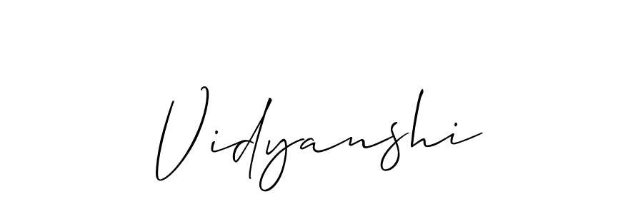 How to make Vidyanshi name signature. Use Allison_Script style for creating short signs online. This is the latest handwritten sign. Vidyanshi signature style 2 images and pictures png