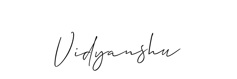 How to make Vidyanshu signature? Allison_Script is a professional autograph style. Create handwritten signature for Vidyanshu name. Vidyanshu signature style 2 images and pictures png