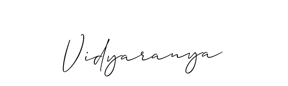 Make a beautiful signature design for name Vidyaranya. With this signature (Allison_Script) style, you can create a handwritten signature for free. Vidyaranya signature style 2 images and pictures png