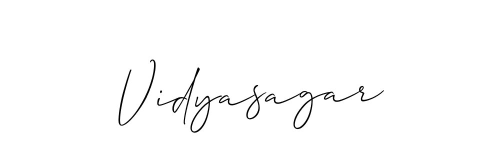 Use a signature maker to create a handwritten signature online. With this signature software, you can design (Allison_Script) your own signature for name Vidyasagar. Vidyasagar signature style 2 images and pictures png