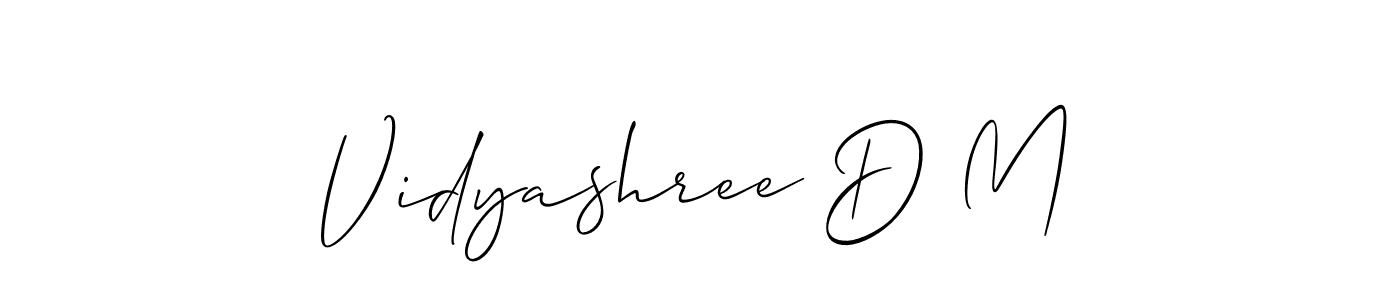 Design your own signature with our free online signature maker. With this signature software, you can create a handwritten (Allison_Script) signature for name Vidyashree D M. Vidyashree D M signature style 2 images and pictures png