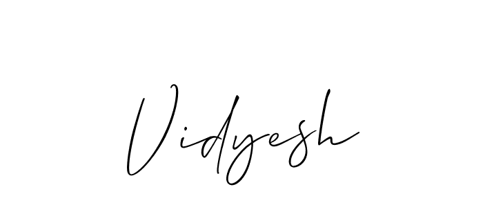 It looks lik you need a new signature style for name Vidyesh. Design unique handwritten (Allison_Script) signature with our free signature maker in just a few clicks. Vidyesh signature style 2 images and pictures png