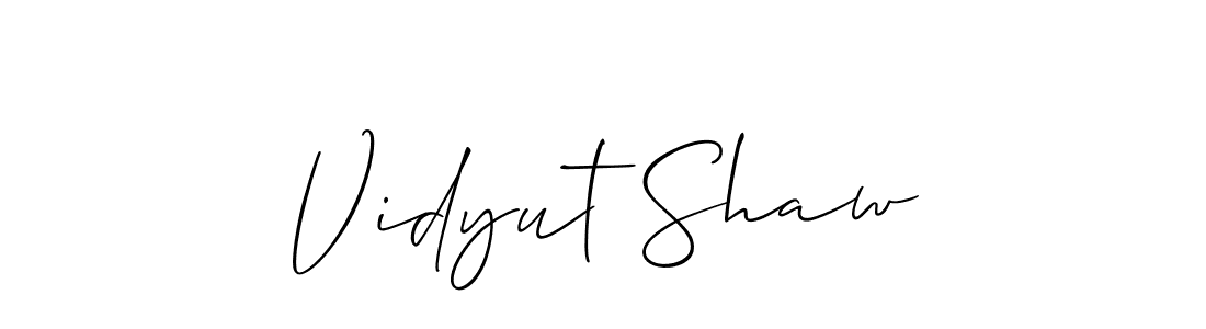 How to Draw Vidyut Shaw signature style? Allison_Script is a latest design signature styles for name Vidyut Shaw. Vidyut Shaw signature style 2 images and pictures png