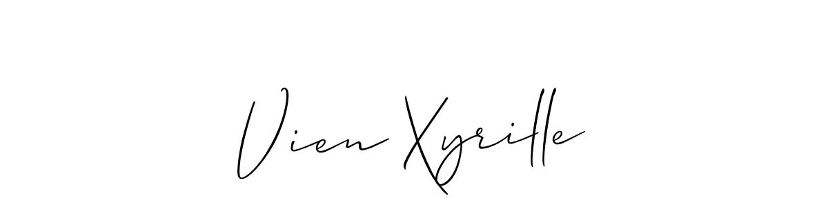Vien Xyrille stylish signature style. Best Handwritten Sign (Allison_Script) for my name. Handwritten Signature Collection Ideas for my name Vien Xyrille. Vien Xyrille signature style 2 images and pictures png