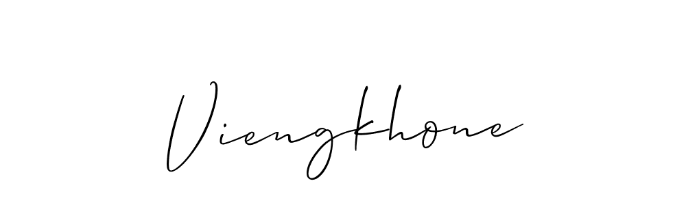 Create a beautiful signature design for name Viengkhone. With this signature (Allison_Script) fonts, you can make a handwritten signature for free. Viengkhone signature style 2 images and pictures png