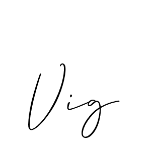 Make a beautiful signature design for name Vig. With this signature (Allison_Script) style, you can create a handwritten signature for free. Vig signature style 2 images and pictures png