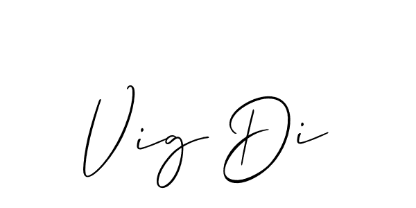 Similarly Allison_Script is the best handwritten signature design. Signature creator online .You can use it as an online autograph creator for name Vig Di. Vig Di signature style 2 images and pictures png