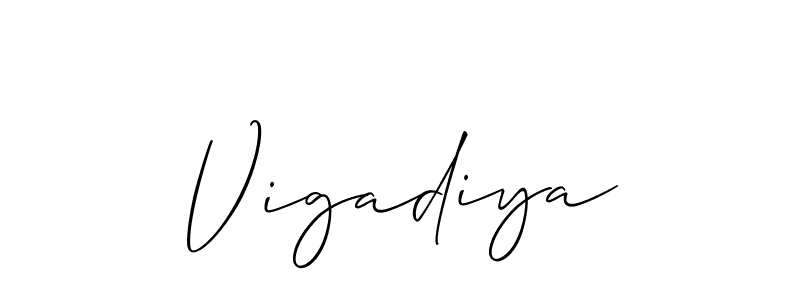 It looks lik you need a new signature style for name Vigadiya. Design unique handwritten (Allison_Script) signature with our free signature maker in just a few clicks. Vigadiya signature style 2 images and pictures png