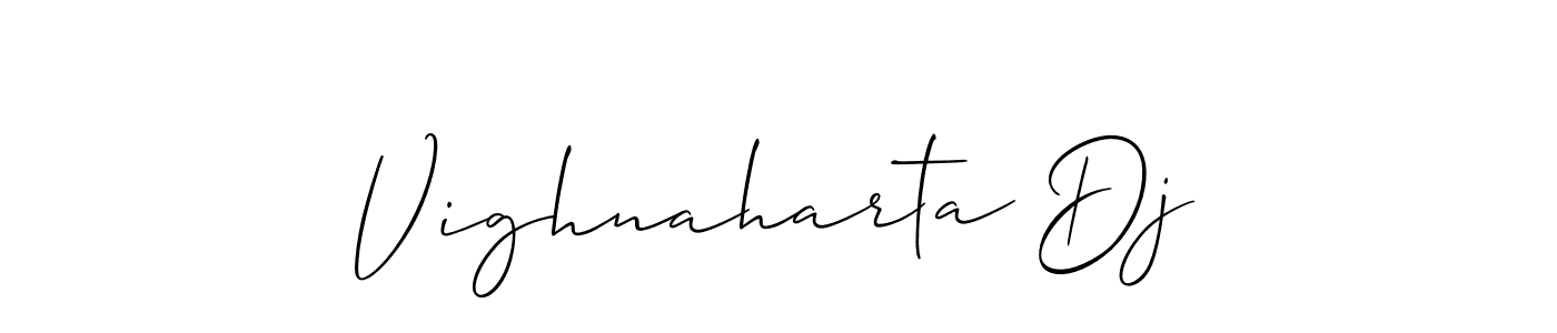 Also we have Vighnaharta Dj name is the best signature style. Create professional handwritten signature collection using Allison_Script autograph style. Vighnaharta Dj signature style 2 images and pictures png
