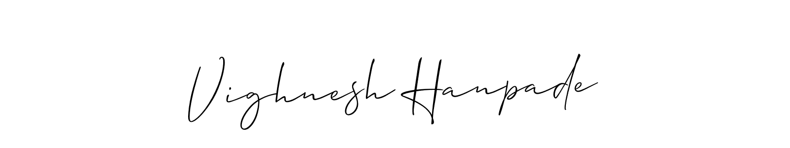 Vighnesh Hanpade stylish signature style. Best Handwritten Sign (Allison_Script) for my name. Handwritten Signature Collection Ideas for my name Vighnesh Hanpade. Vighnesh Hanpade signature style 2 images and pictures png