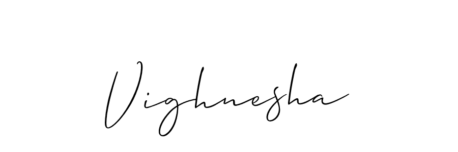 Create a beautiful signature design for name Vighnesha. With this signature (Allison_Script) fonts, you can make a handwritten signature for free. Vighnesha signature style 2 images and pictures png