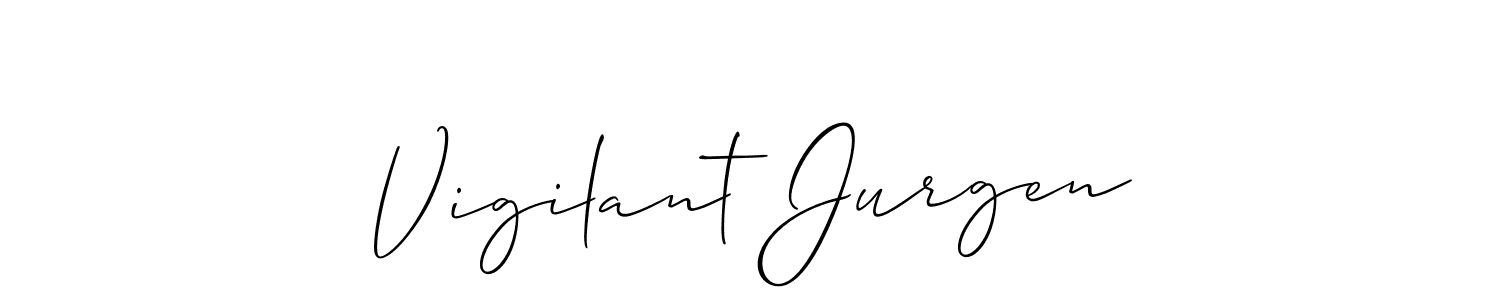 if you are searching for the best signature style for your name Vigilant Jurgen. so please give up your signature search. here we have designed multiple signature styles  using Allison_Script. Vigilant Jurgen signature style 2 images and pictures png
