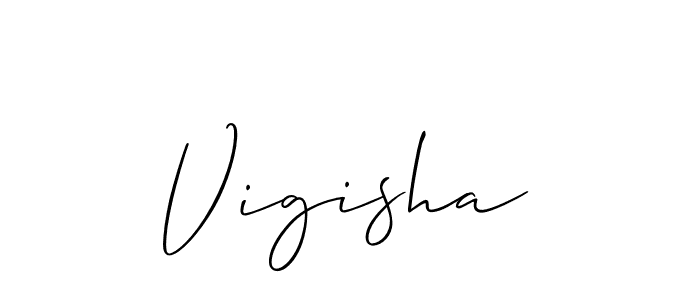 Use a signature maker to create a handwritten signature online. With this signature software, you can design (Allison_Script) your own signature for name Vigisha. Vigisha signature style 2 images and pictures png