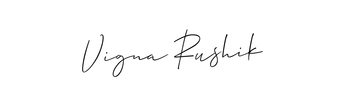 Design your own signature with our free online signature maker. With this signature software, you can create a handwritten (Allison_Script) signature for name Vigna Rushik. Vigna Rushik signature style 2 images and pictures png