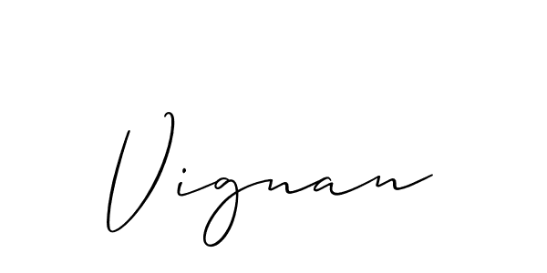 How to make Vignan signature? Allison_Script is a professional autograph style. Create handwritten signature for Vignan name. Vignan signature style 2 images and pictures png