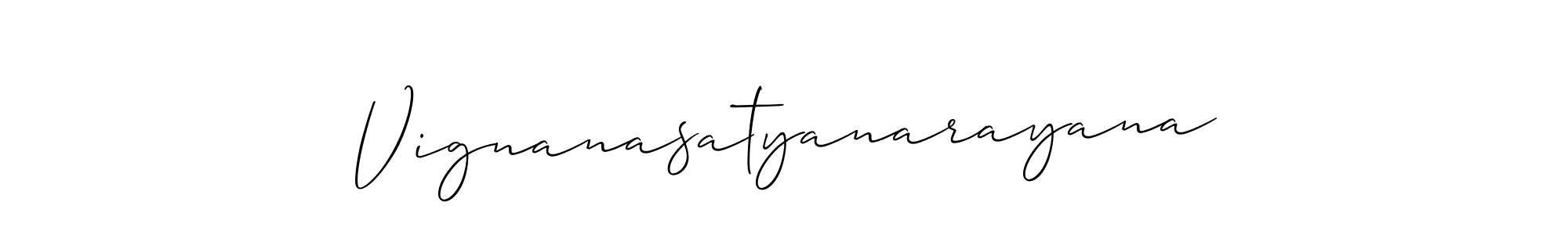 Make a beautiful signature design for name Vignanasatyanarayana. With this signature (Allison_Script) style, you can create a handwritten signature for free. Vignanasatyanarayana signature style 2 images and pictures png