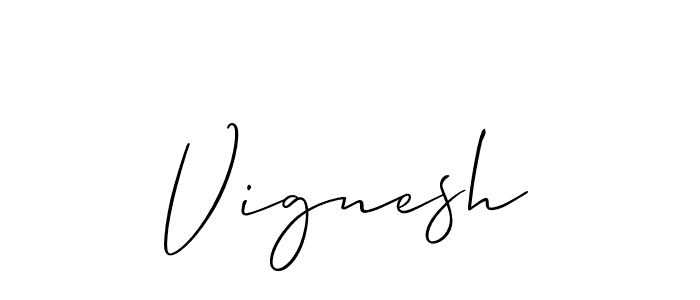 Make a beautiful signature design for name Vignesh. With this signature (Allison_Script) style, you can create a handwritten signature for free. Vignesh signature style 2 images and pictures png