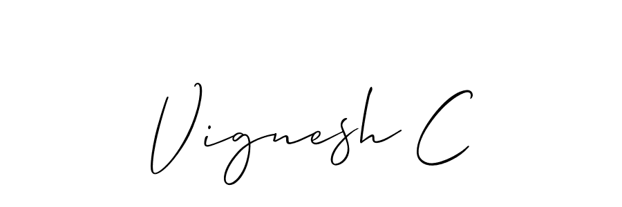 Vignesh C stylish signature style. Best Handwritten Sign (Allison_Script) for my name. Handwritten Signature Collection Ideas for my name Vignesh C. Vignesh C signature style 2 images and pictures png