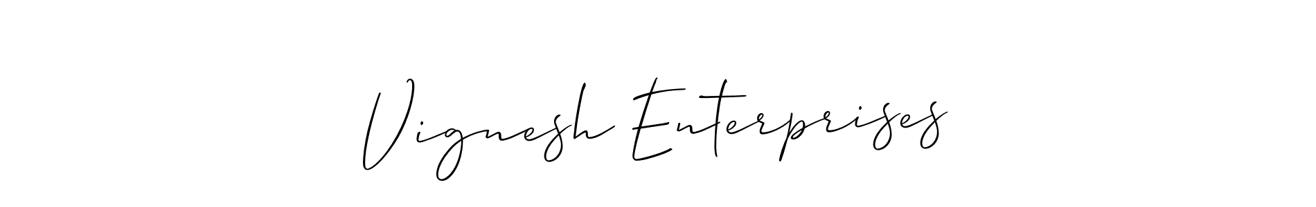 How to make Vignesh Enterprises name signature. Use Allison_Script style for creating short signs online. This is the latest handwritten sign. Vignesh Enterprises signature style 2 images and pictures png