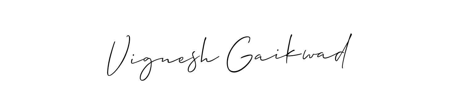if you are searching for the best signature style for your name Vignesh Gaikwad. so please give up your signature search. here we have designed multiple signature styles  using Allison_Script. Vignesh Gaikwad signature style 2 images and pictures png