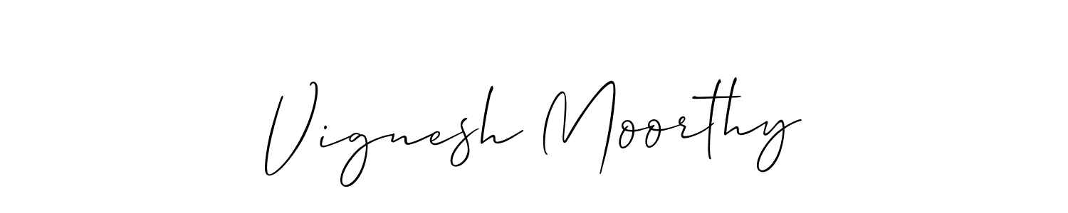 Create a beautiful signature design for name Vignesh Moorthy. With this signature (Allison_Script) fonts, you can make a handwritten signature for free. Vignesh Moorthy signature style 2 images and pictures png