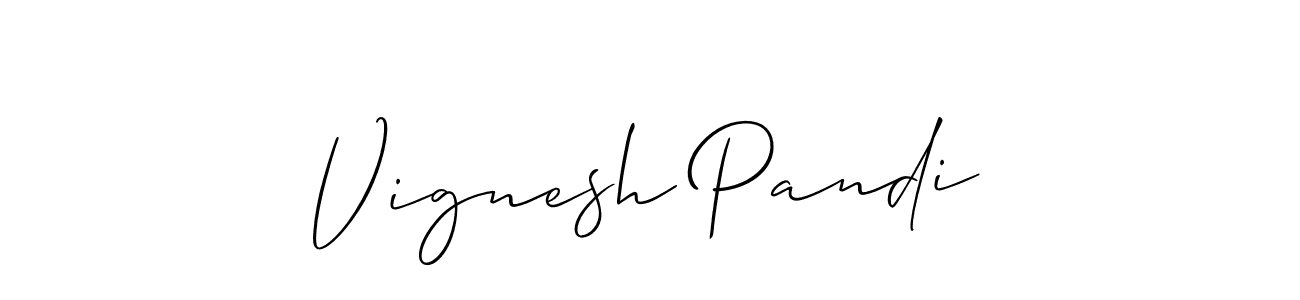 You should practise on your own different ways (Allison_Script) to write your name (Vignesh Pandi) in signature. don't let someone else do it for you. Vignesh Pandi signature style 2 images and pictures png