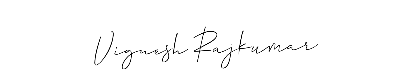 How to make Vignesh Rajkumar name signature. Use Allison_Script style for creating short signs online. This is the latest handwritten sign. Vignesh Rajkumar signature style 2 images and pictures png