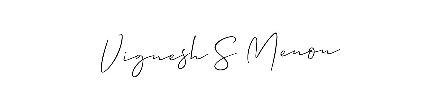 How to make Vignesh S Menon signature? Allison_Script is a professional autograph style. Create handwritten signature for Vignesh S Menon name. Vignesh S Menon signature style 2 images and pictures png
