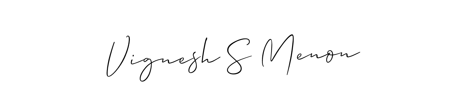 Best and Professional Signature Style for Vignesh S Menon. Allison_Script Best Signature Style Collection. Vignesh S Menon signature style 2 images and pictures png