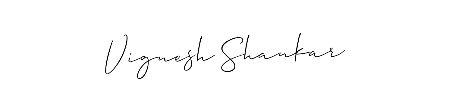 Make a short Vignesh Shankar signature style. Manage your documents anywhere anytime using Allison_Script. Create and add eSignatures, submit forms, share and send files easily. Vignesh Shankar signature style 2 images and pictures png