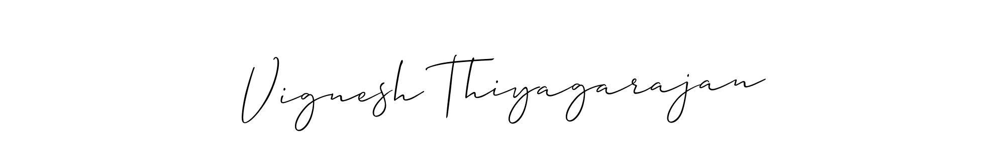 Create a beautiful signature design for name Vignesh Thiyagarajan. With this signature (Allison_Script) fonts, you can make a handwritten signature for free. Vignesh Thiyagarajan signature style 2 images and pictures png