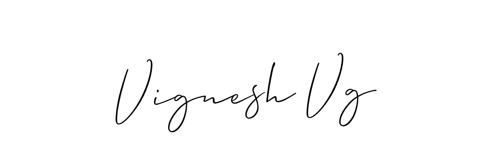 Allison_Script is a professional signature style that is perfect for those who want to add a touch of class to their signature. It is also a great choice for those who want to make their signature more unique. Get Vignesh Vg name to fancy signature for free. Vignesh Vg signature style 2 images and pictures png