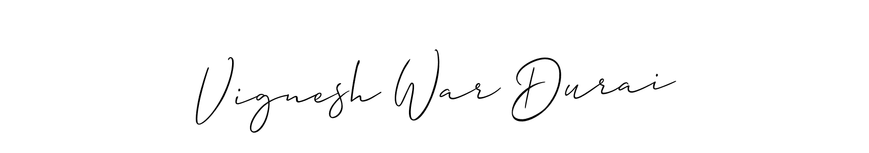 How to make Vignesh War Durai name signature. Use Allison_Script style for creating short signs online. This is the latest handwritten sign. Vignesh War Durai signature style 2 images and pictures png