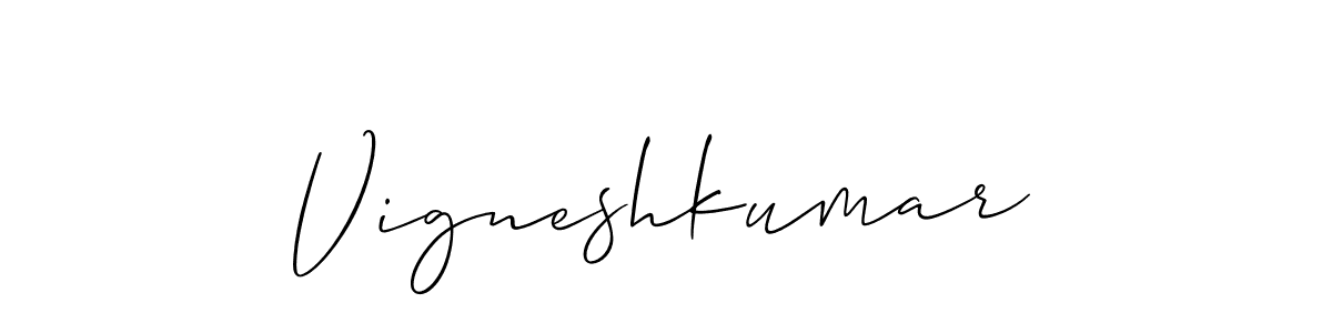 It looks lik you need a new signature style for name Vigneshkumar. Design unique handwritten (Allison_Script) signature with our free signature maker in just a few clicks. Vigneshkumar signature style 2 images and pictures png